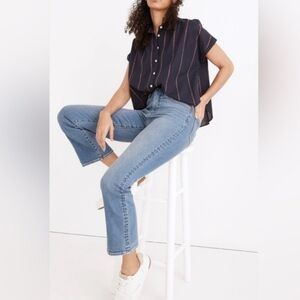 Madewell Cali Demi Boot Cut Jeans Light Wash Stretchy Ankle Cropped